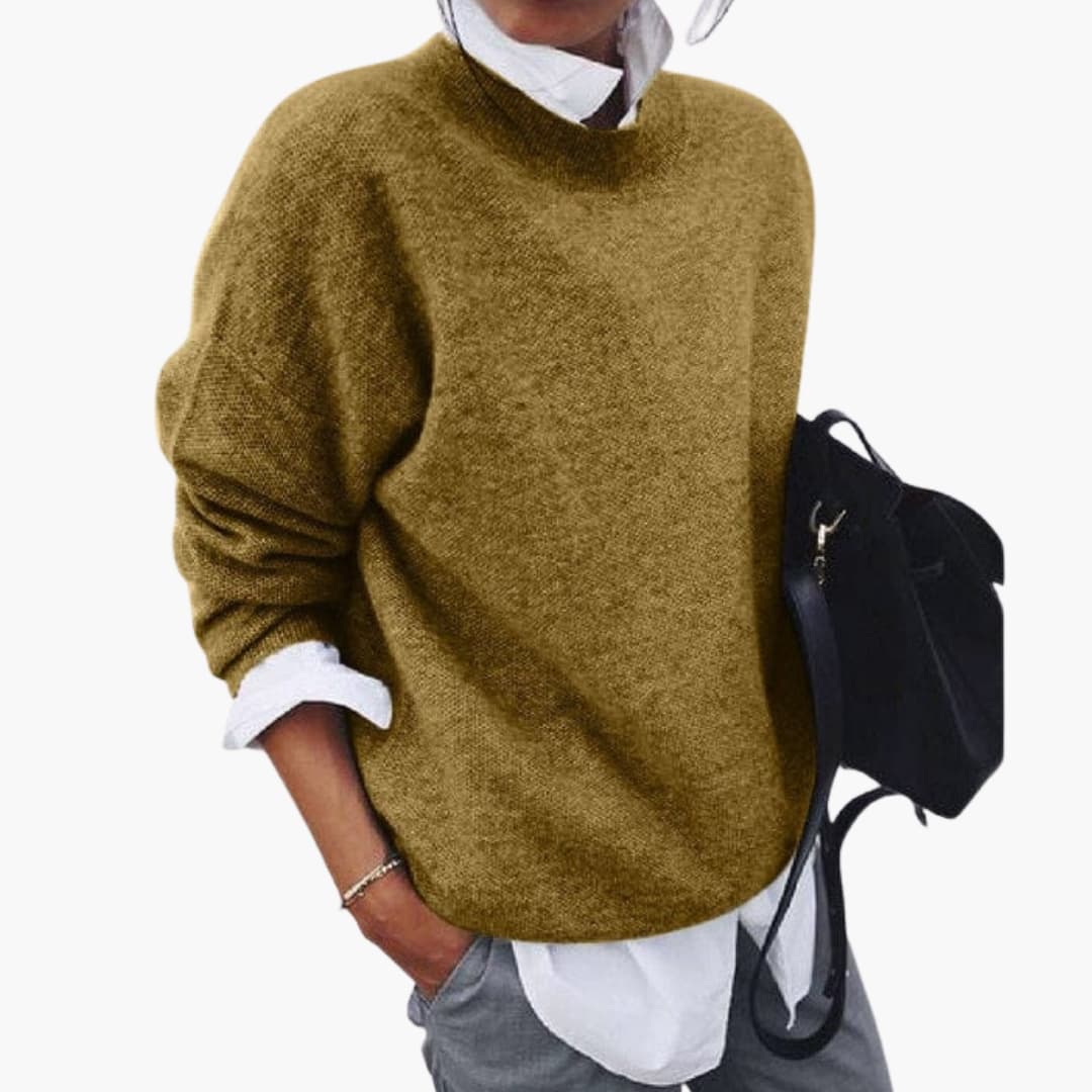 Damen Rundhalspullover mit Langarm