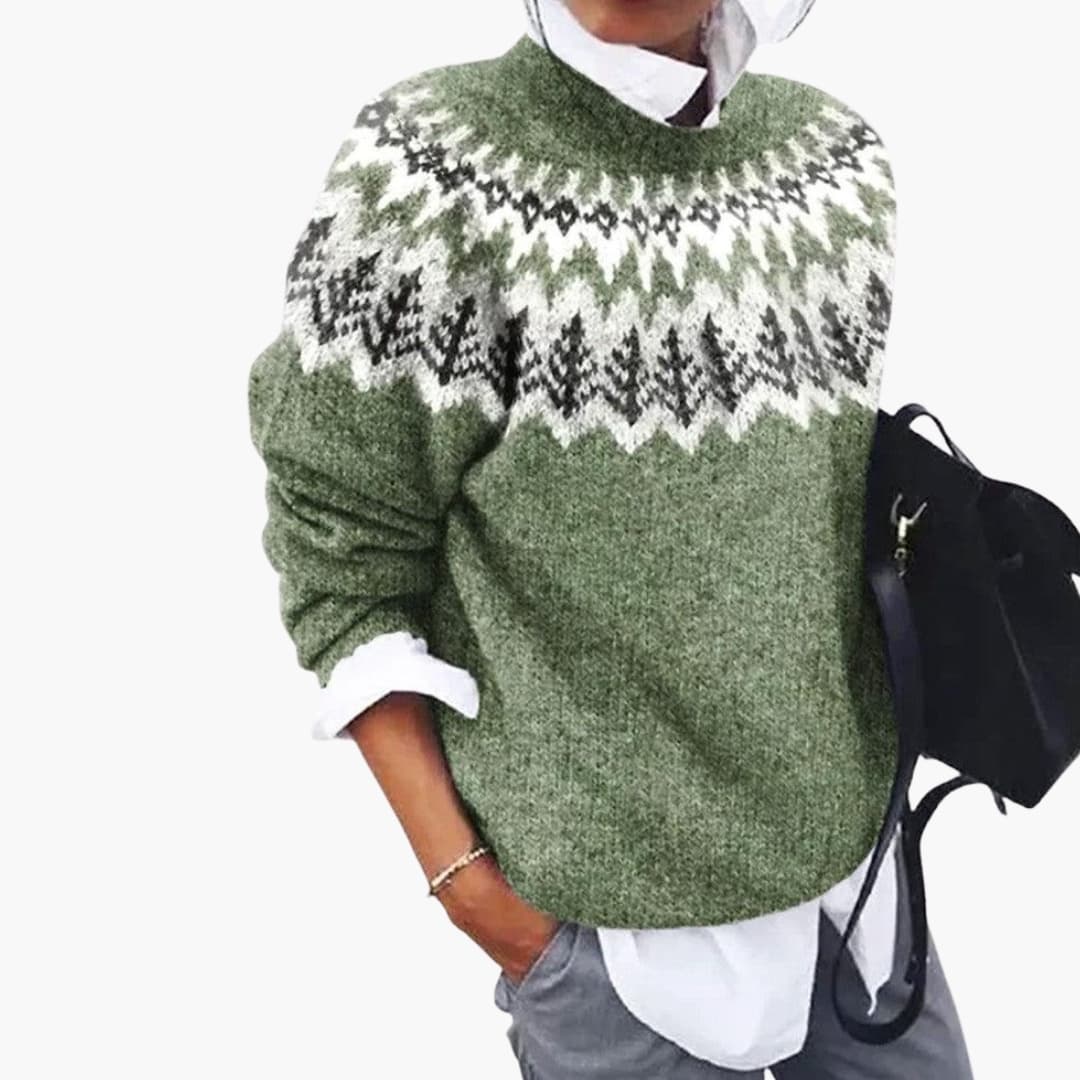 Damen Pullover mit Rundhalsausschnitt und Rippstrick Oberfläche