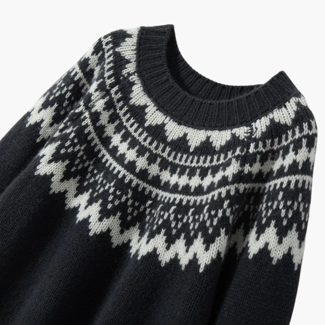 Damen Pullover mit Rundhalsausschnitt und Strickmuster