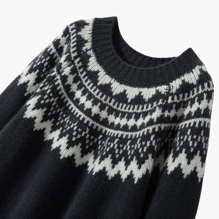 Damen Pullover mit Rundhalsausschnitt und Strickmuster