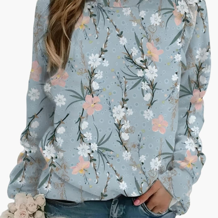 Damen Pullover mit Rundhalsausschnitt und floralem Druck