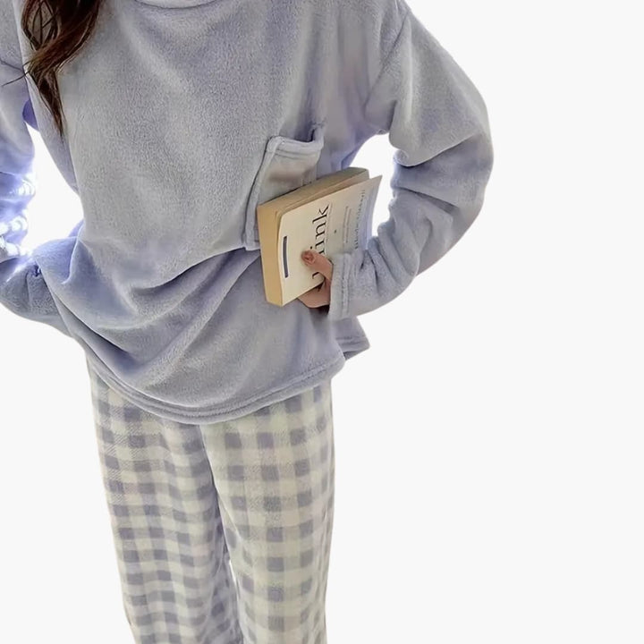 Damen Pyjama Set mit Langarmshirt und Hose