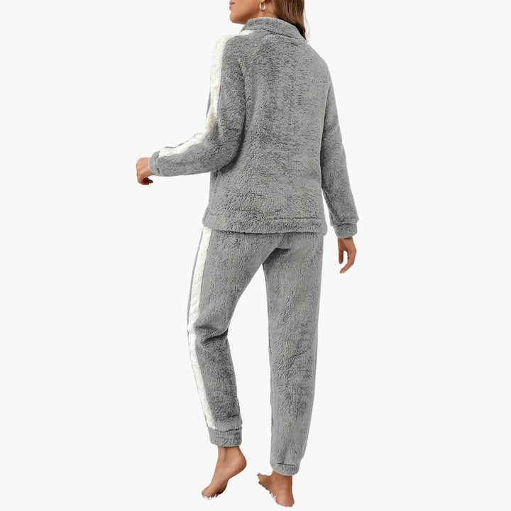 Damen Pyjama Set mit Half Zip Sweatshirt