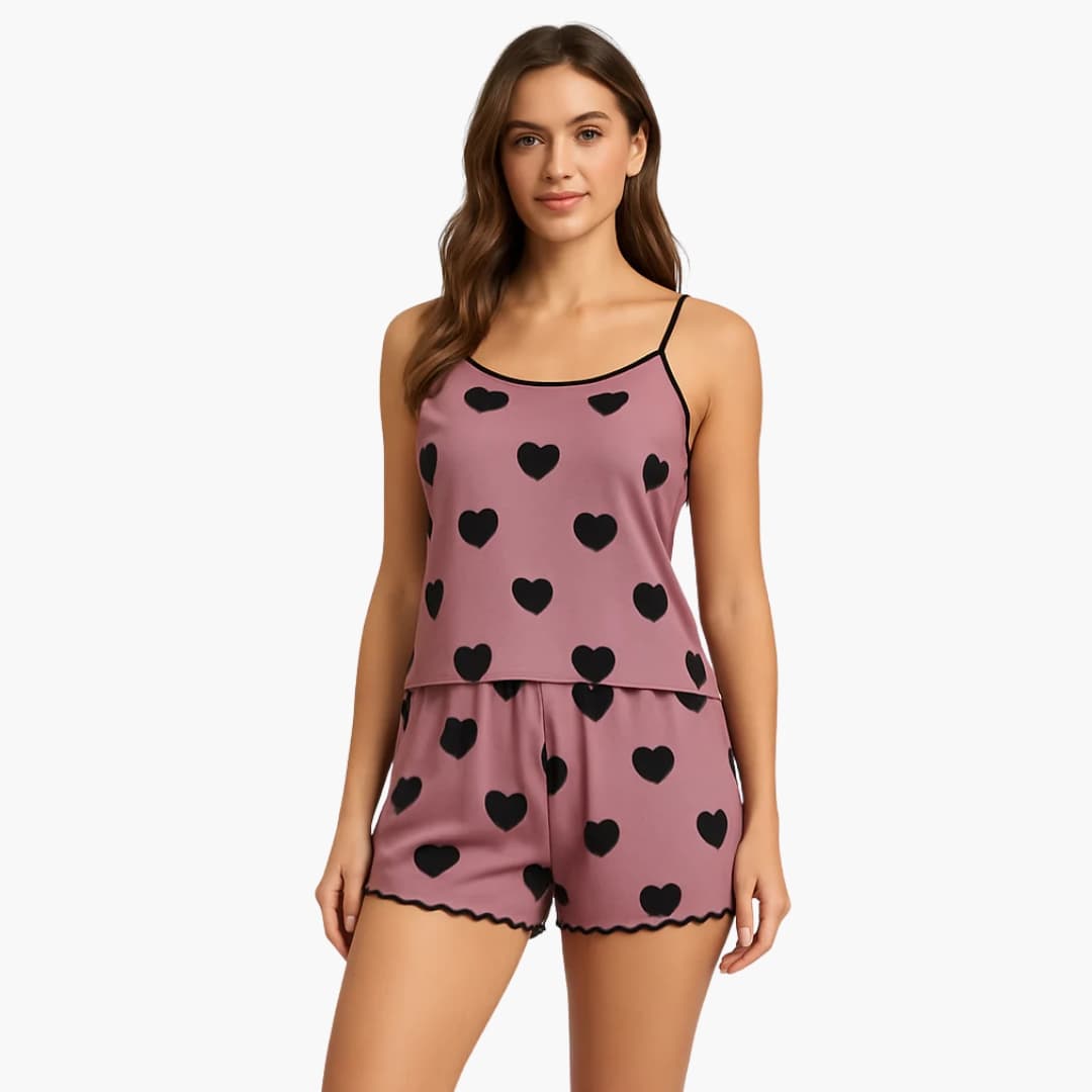 Damen Pyjama Set mit Kurzarm und Shorts