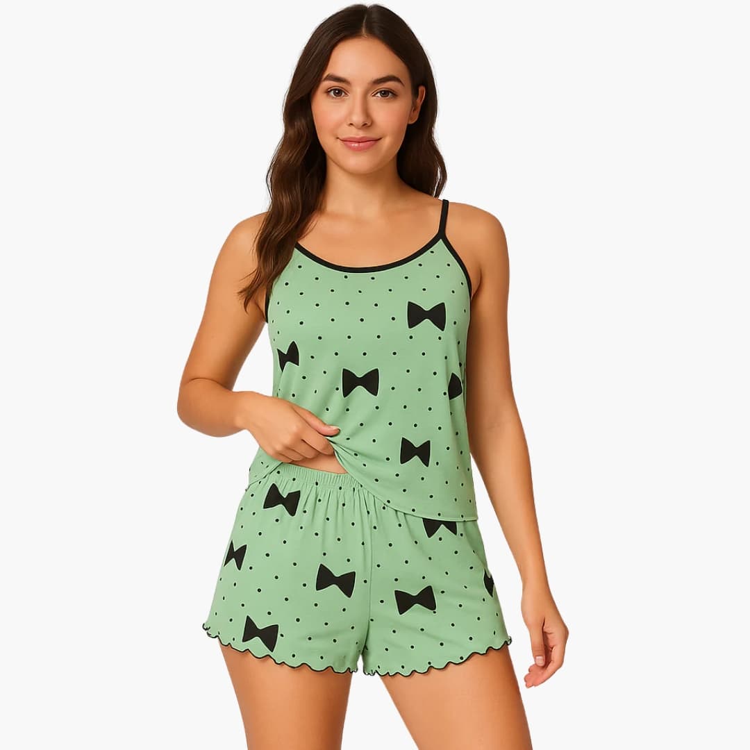 Damen Pyjama Set mit Kurzarm und Shorts