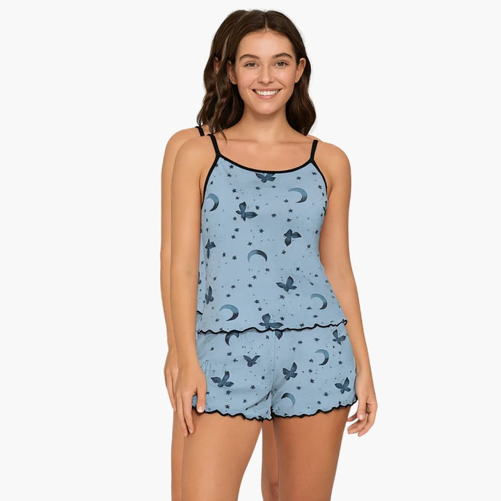 Damen Pyjama Set mit Kurzarm und Shorts