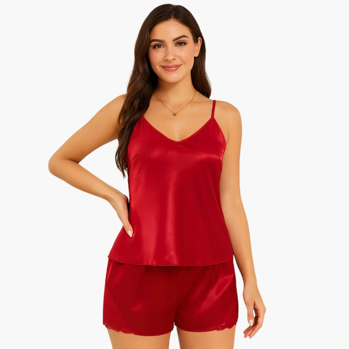 Damen Pyjama Set mit Trägertop und Shorts