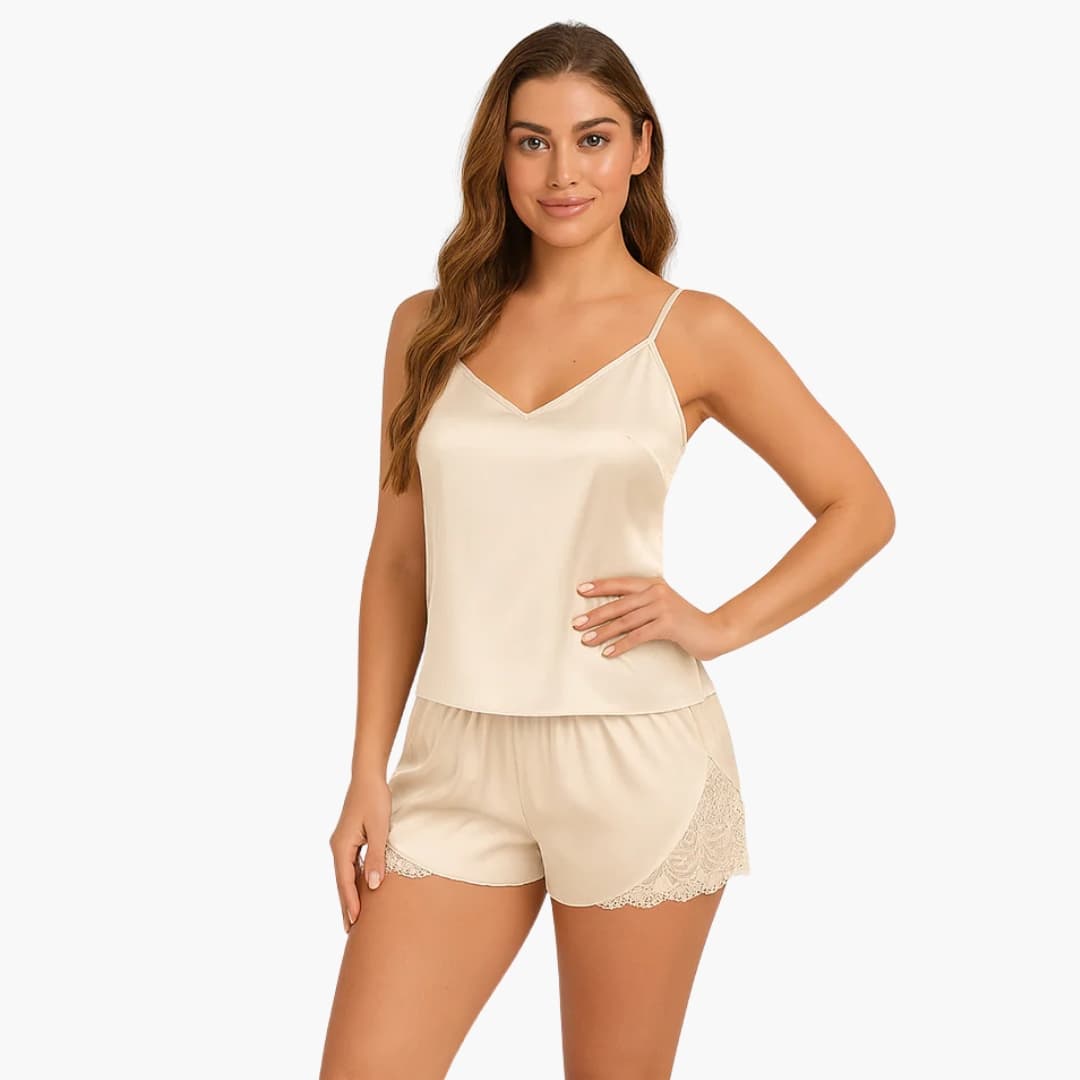 Damen Pyjama Set mit Trägertop und Shorts