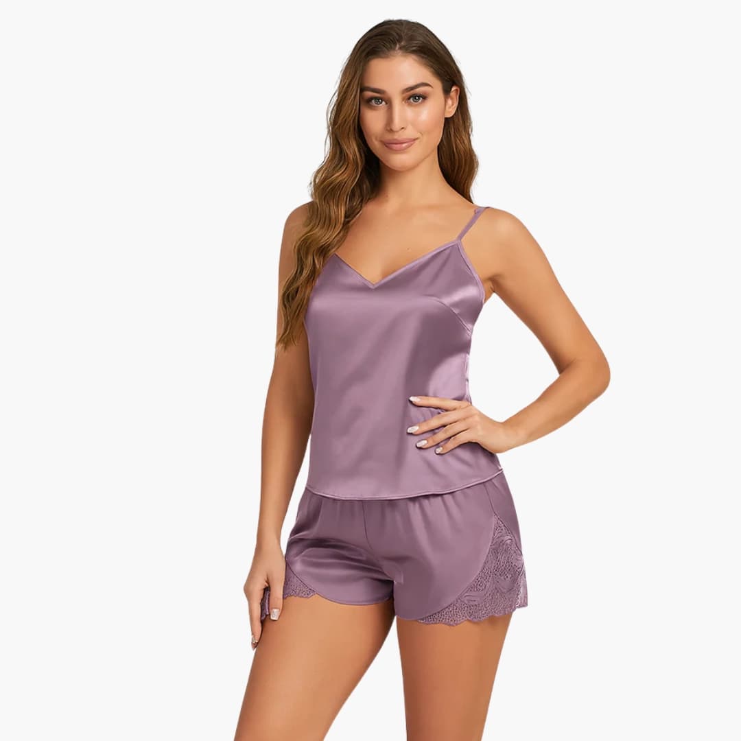 Damen Pyjama Set mit Trägertop und Shorts