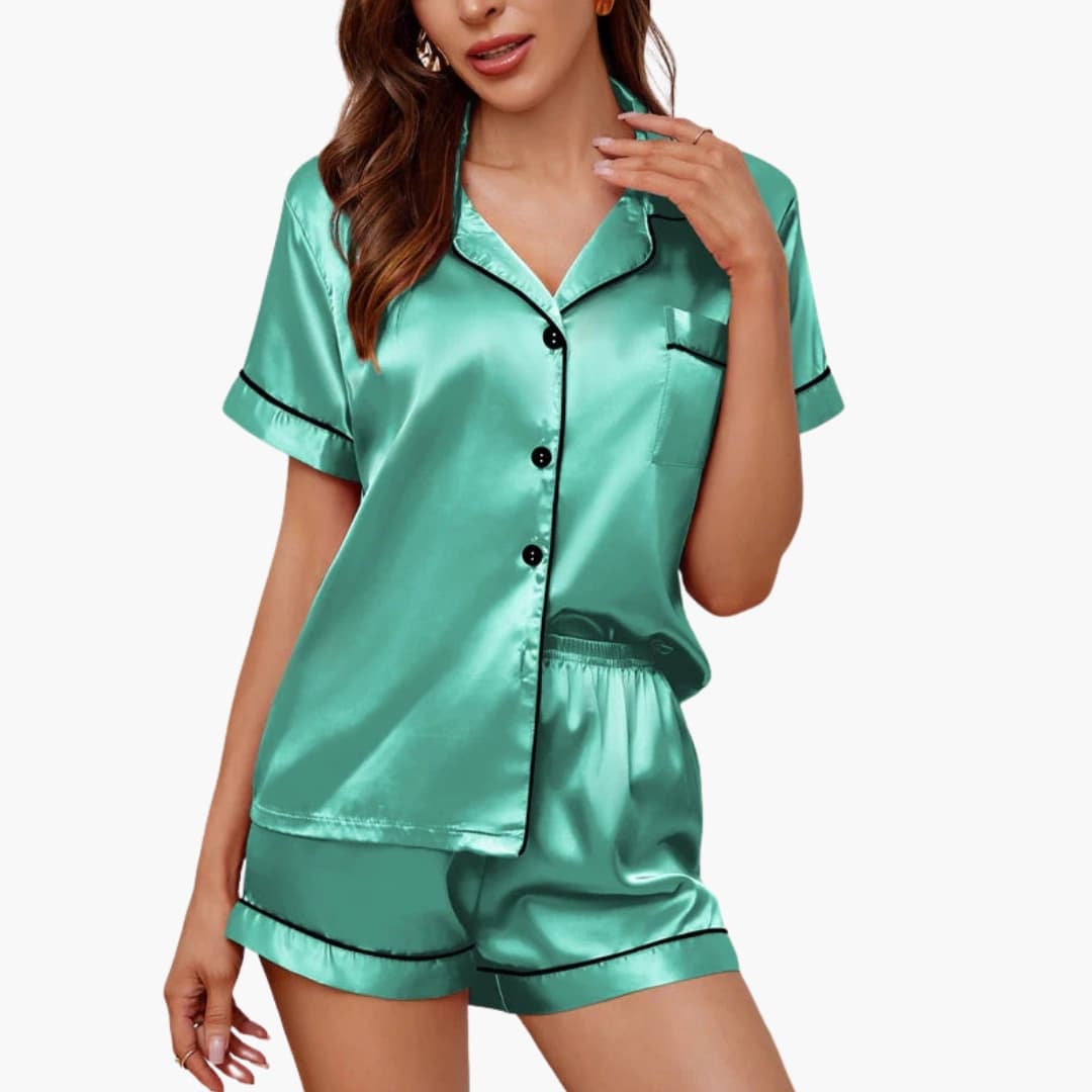 Damen Pyjama Set mit ärmellosem Oberteil und elastischem Bund