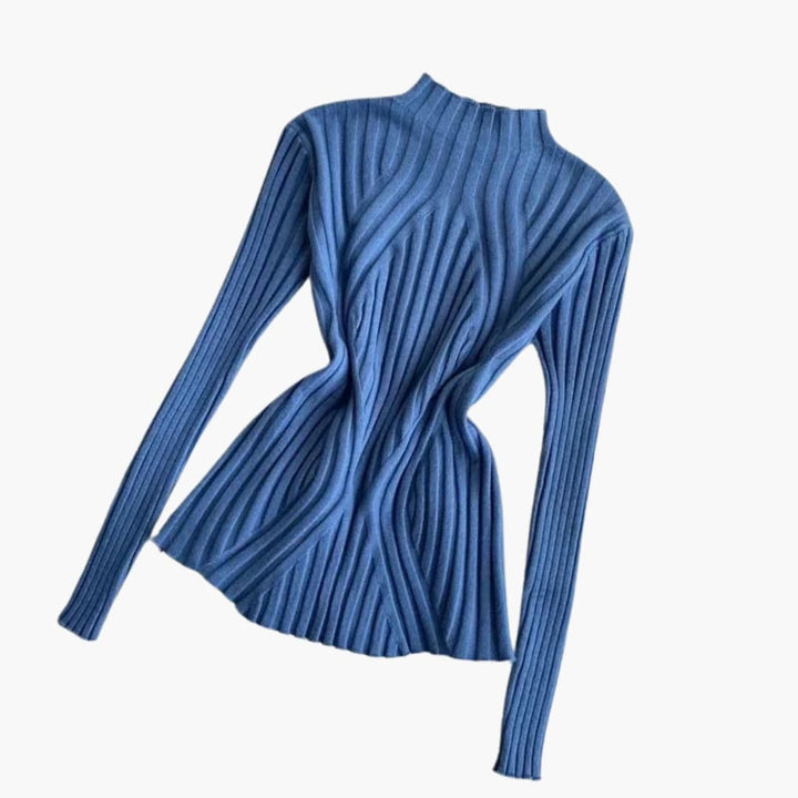 Damen Rippstrickpullover mit Stehkragen