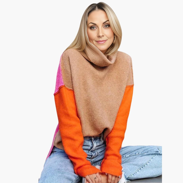 Damen Rollkragenpullover mit lockerem Schnitt