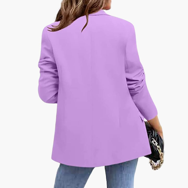 Damen Slim Fit Blazer mit Reverskragen und langen Ärmeln