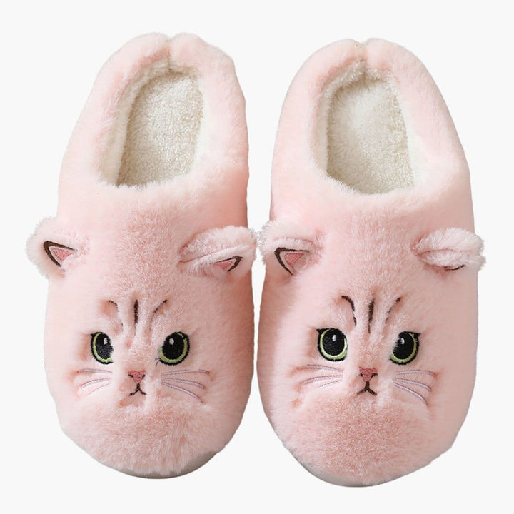 Damen Slip On Hausschuhe mit Katzen Design