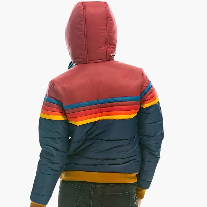 Damen Steppjacke mit Kapuze und Reißverschluss