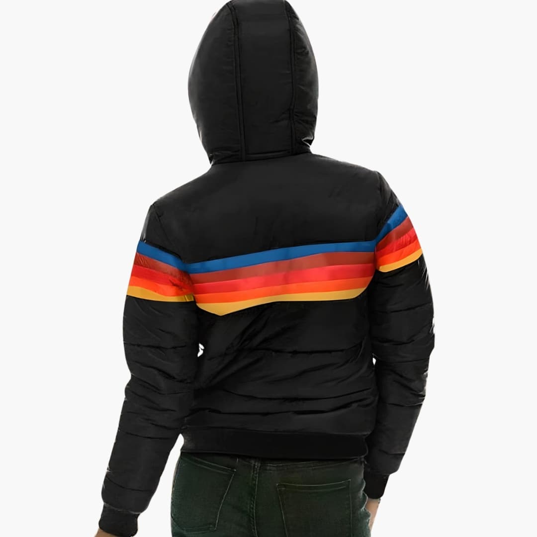 Damen Steppjacke mit Kapuze und Reißverschluss