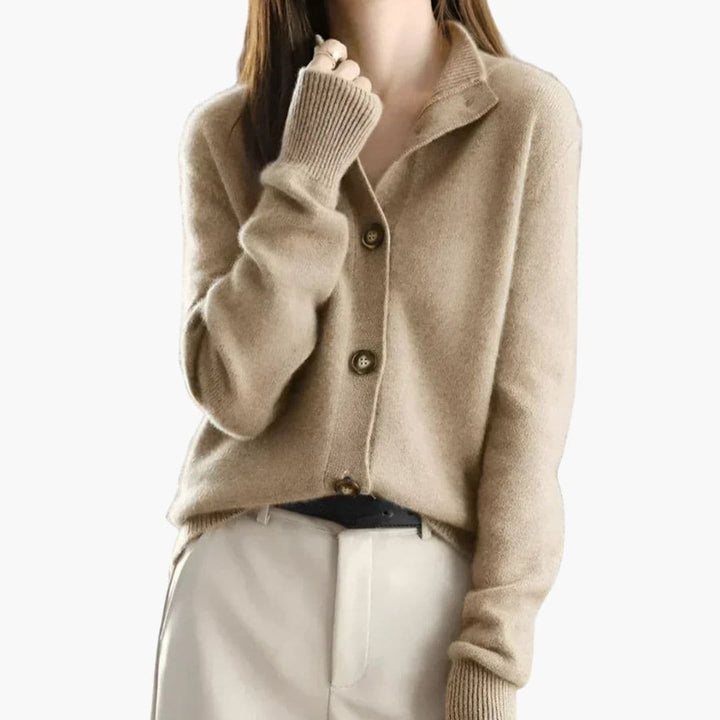 Damen Strick Cardigan mit Knopfleiste