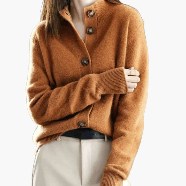 Damen Strick Cardigan mit Knopfleiste