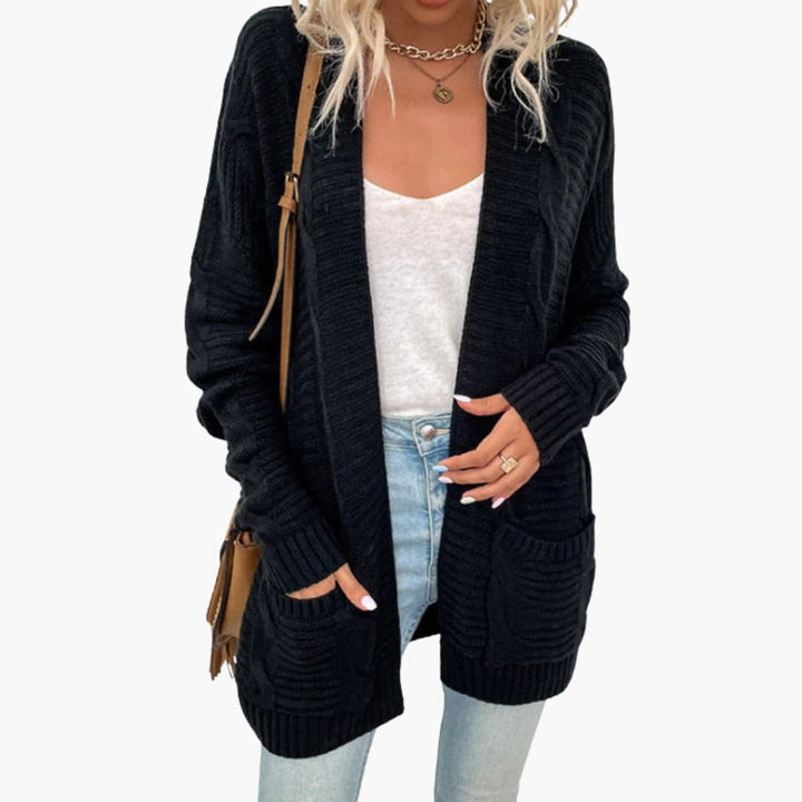 Damen Strickjacke mit offener Vorderseite