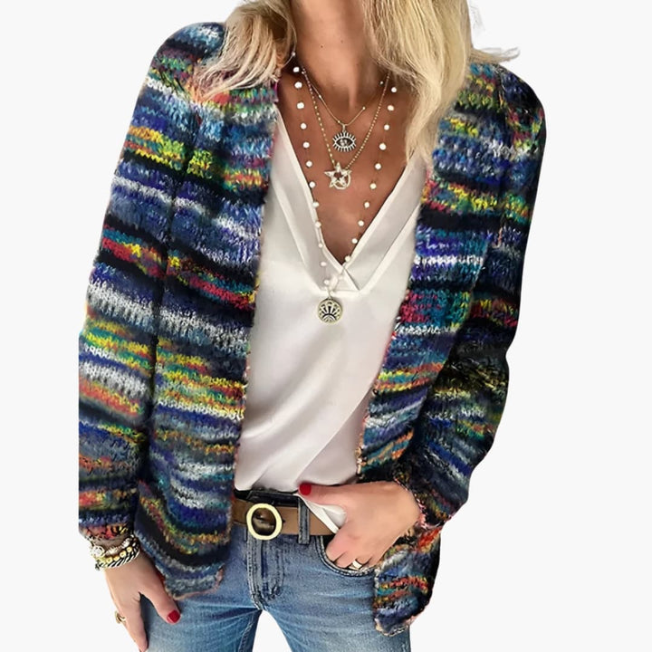 Damen Strick Cardigan mit offenem Vorderteil und langen Ärmeln