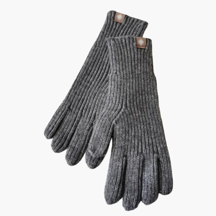 Damen Strickhandschuhe mit Rippstruktur und Touchfunktion