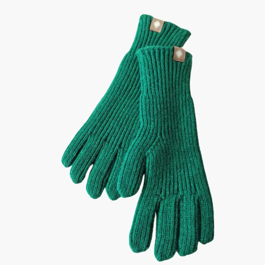 Damen Strickhandschuhe mit Rippstruktur und Touchfunktion