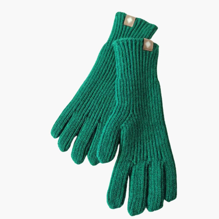 Damen Strickhandschuhe mit Rippstruktur und Touchfunktion
