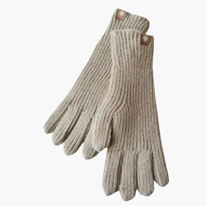 Damen Strickhandschuhe mit Rippstruktur und Touchfunktion