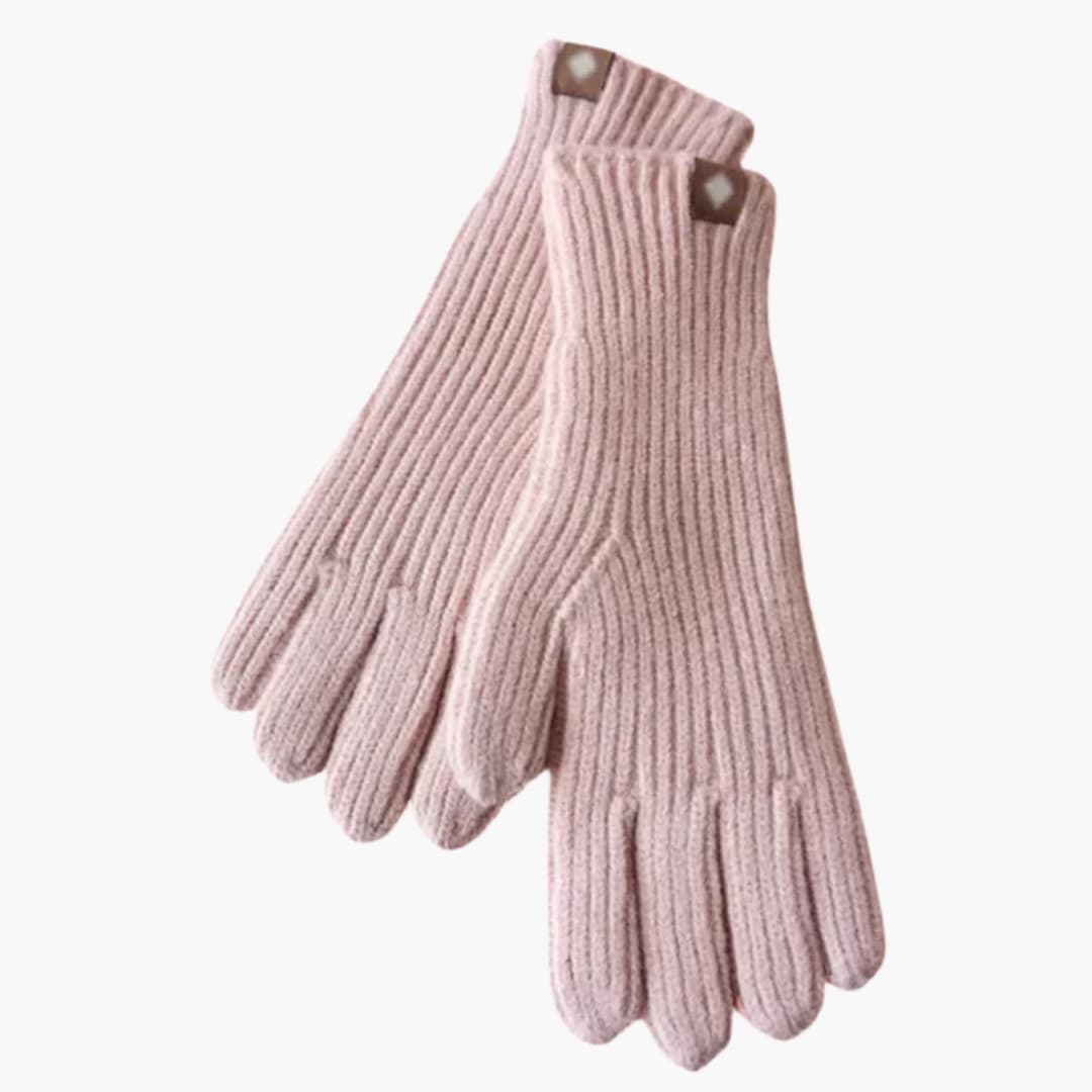 Damen Strickhandschuhe mit Rippstruktur und Touchfunktion