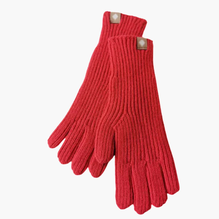 Damen Strickhandschuhe mit Rippstruktur und Touchfunktion