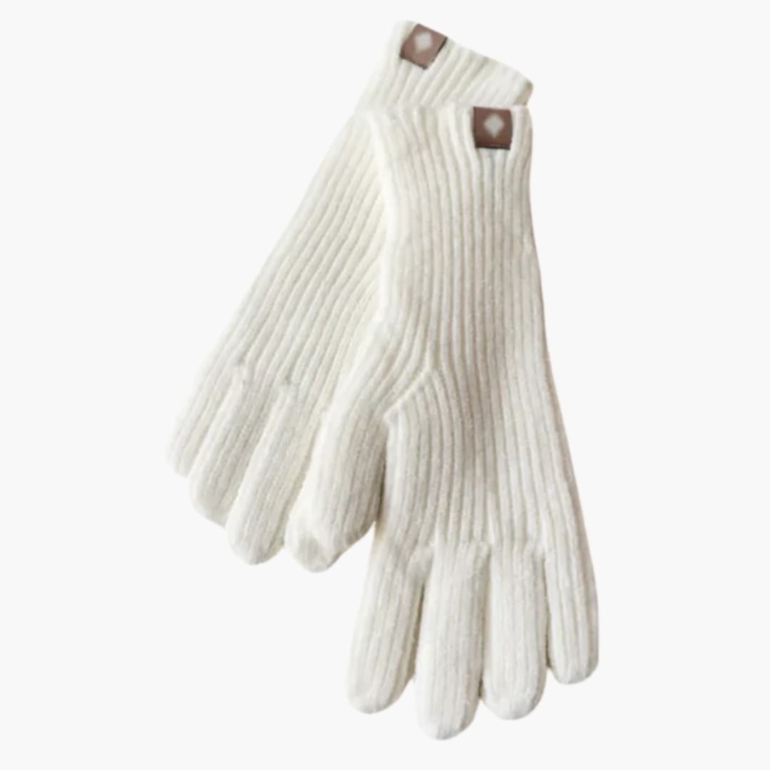 Damen Strickhandschuhe mit Rippstruktur und Touchfunktion