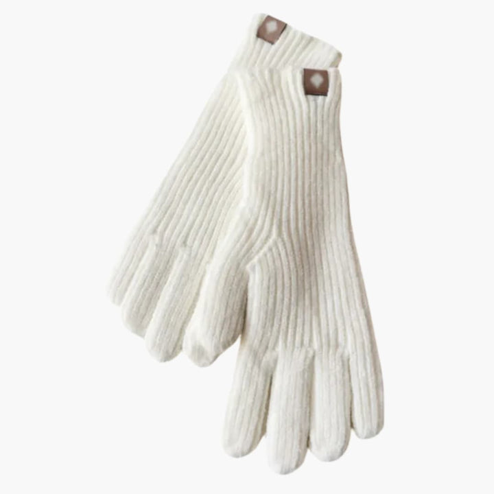 Damen Strickhandschuhe mit Rippstruktur und Touchfunktion