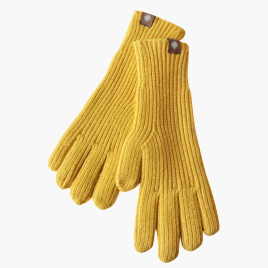 Damen Strickhandschuhe mit Rippstruktur und Touchfunktion