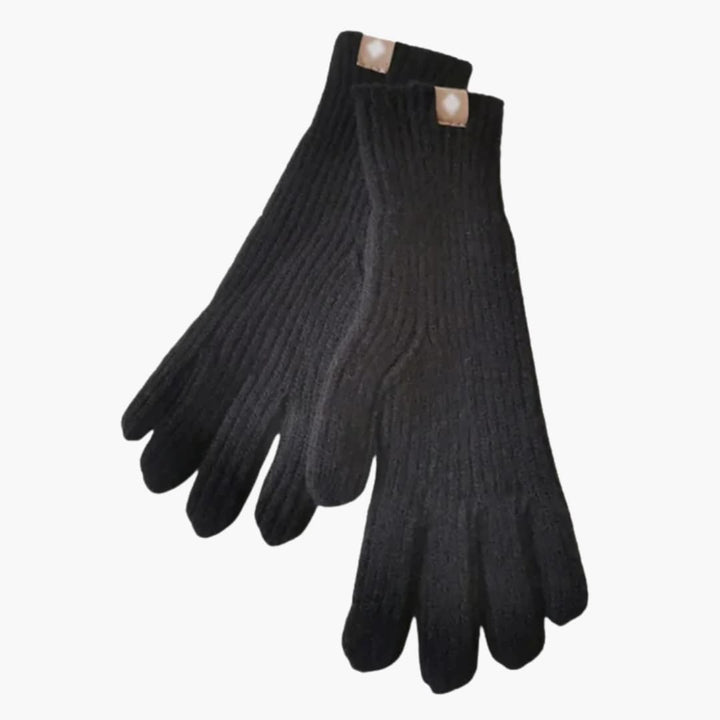 Damen Strickhandschuhe mit Rippstruktur und Touchfunktion