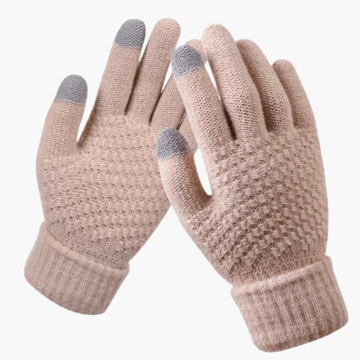 Damen Strickhandschuhe mit Touchfunktion und Innenschicht