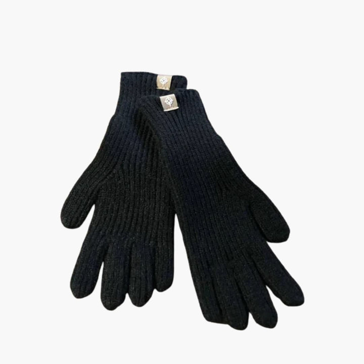 Damen Strickhandschuhe mit Touchfunktion und elastischen Bündchen