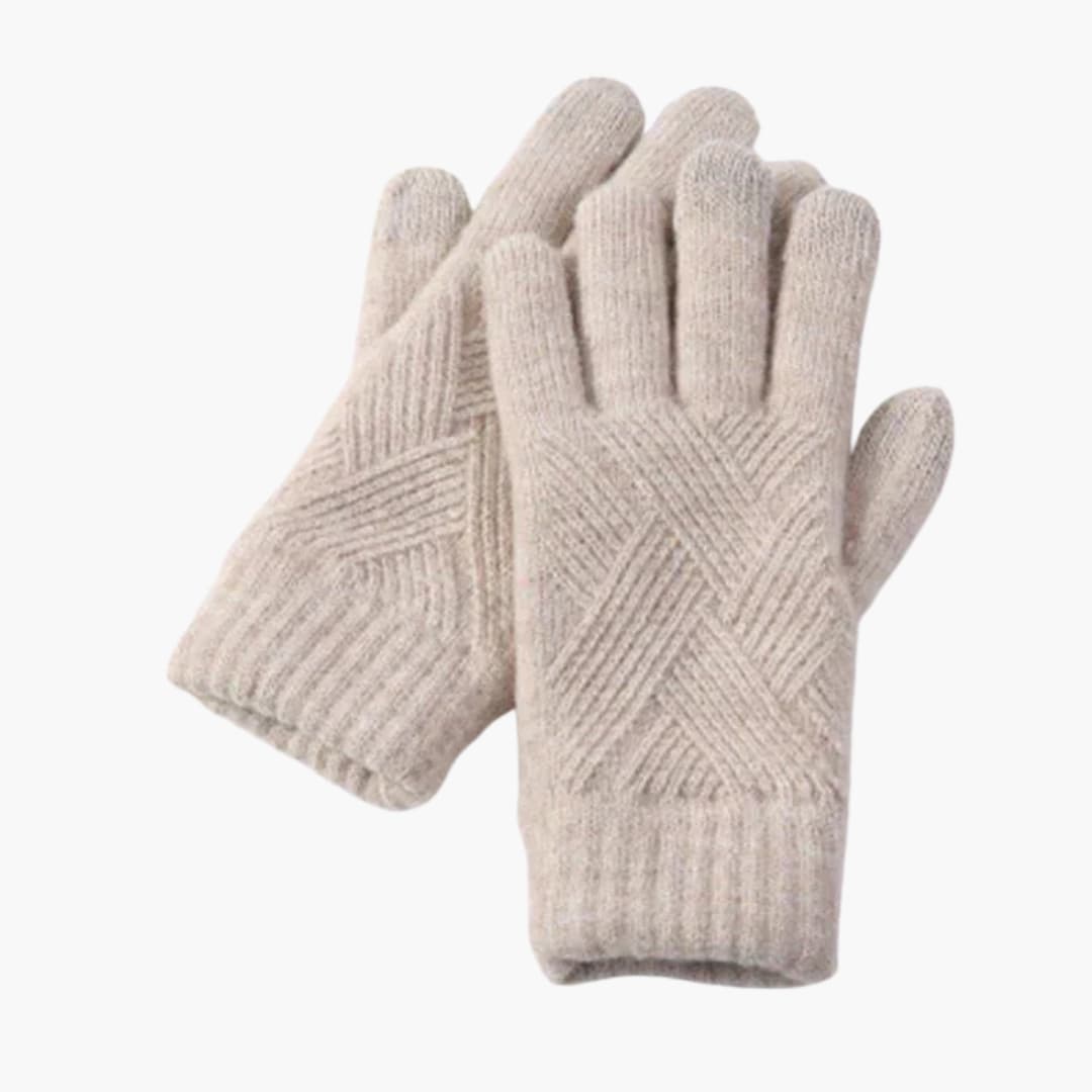 Damen Strickhandschuhe mit Touchfunktion und mehrschichtiger Innenseite