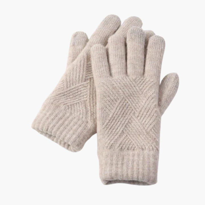 Damen Strickhandschuhe mit Touchfunktion und mehrschichtiger Innenseite