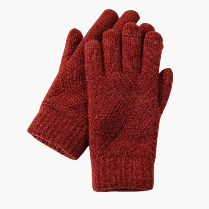 Damen Strickhandschuhe mit Touchfunktion und mehrschichtiger Innenseite