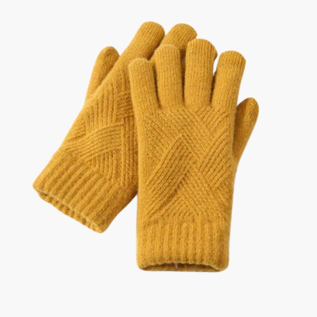 Damen Strickhandschuhe mit Touchfunktion und mehrschichtiger Innenseite