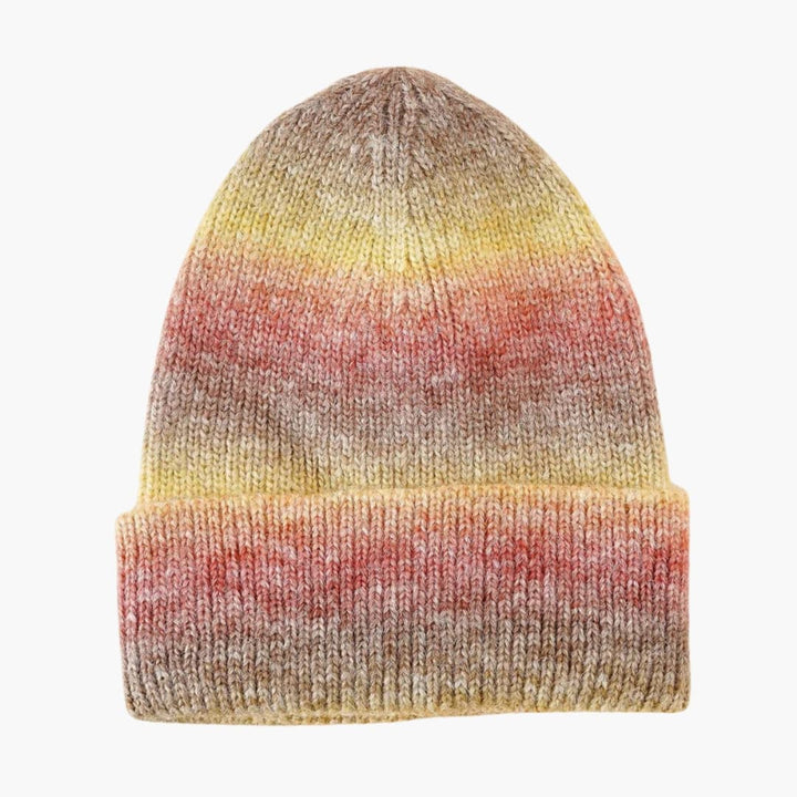Damen Strickmütze mit Farbverlaufmuster und Umschlagkante