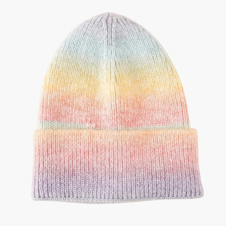 Damen Strickmütze mit Farbverlaufmuster und Umschlagkante