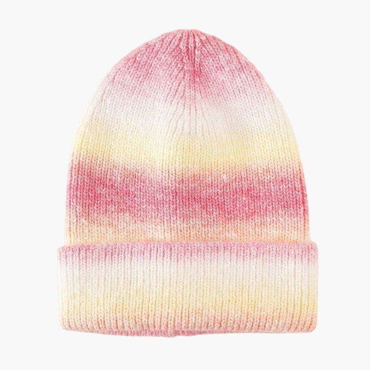 Damen Strickmütze mit Farbverlaufmuster und Umschlagkante