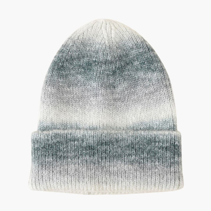 Damen Strickmütze mit Farbverlaufmuster und Umschlagkante