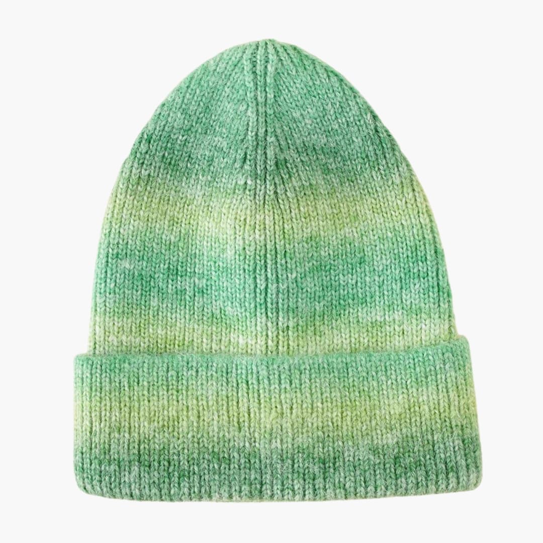 Damen Strickmütze mit Farbverlaufmuster und Umschlagkante