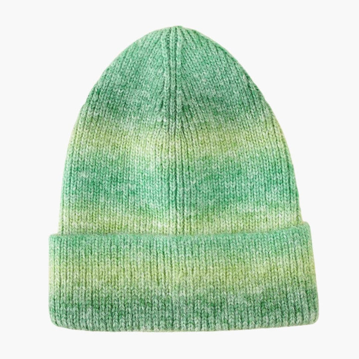 Damen Strickmütze mit Farbverlaufmuster und Umschlagkante