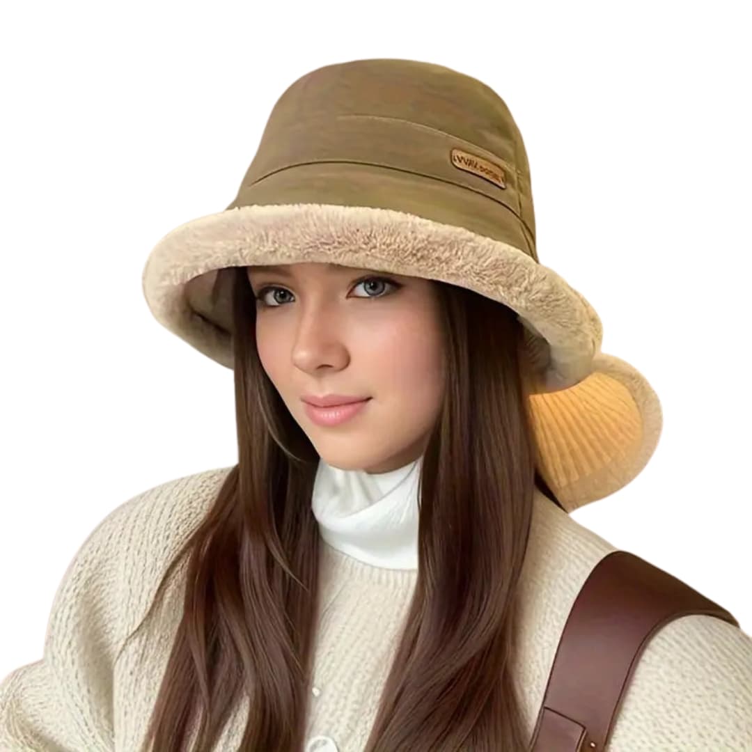 Damen Strickmütze mit Futter und Rippstruktur