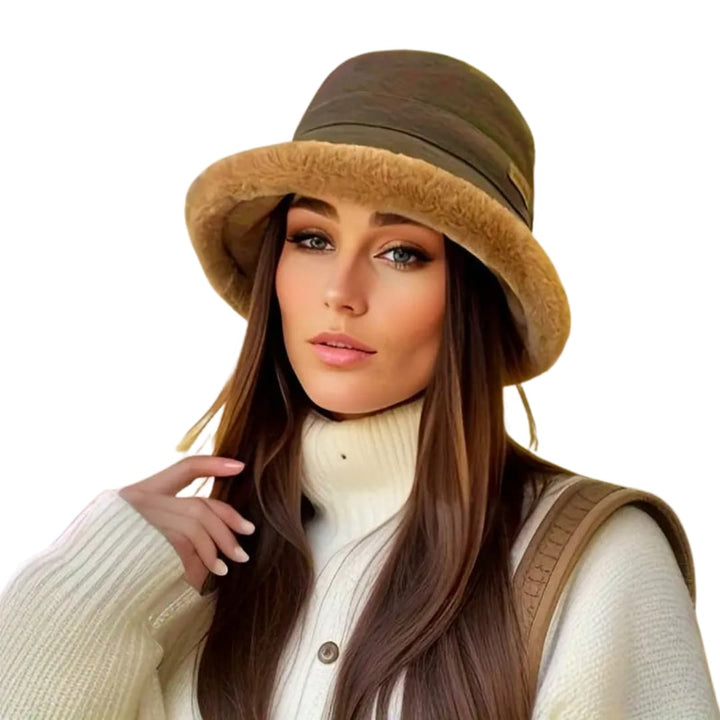 Damen Strickmütze mit Futter und Rippstruktur