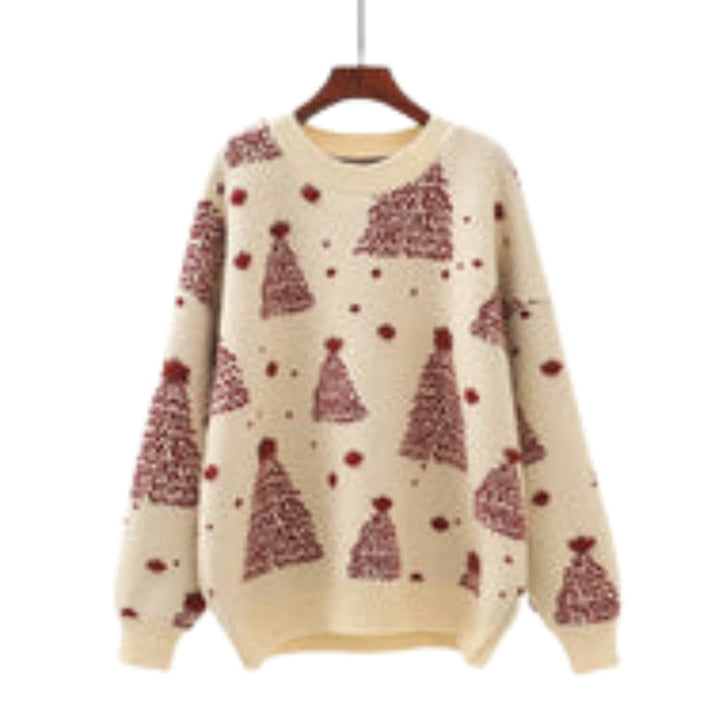 Damen Strickoberteil mit Rundhalsausschnitt und Strukturdesign