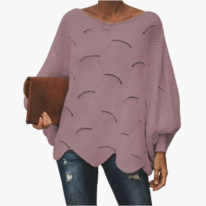 Damen Strickpullover mit Fledermausärmeln